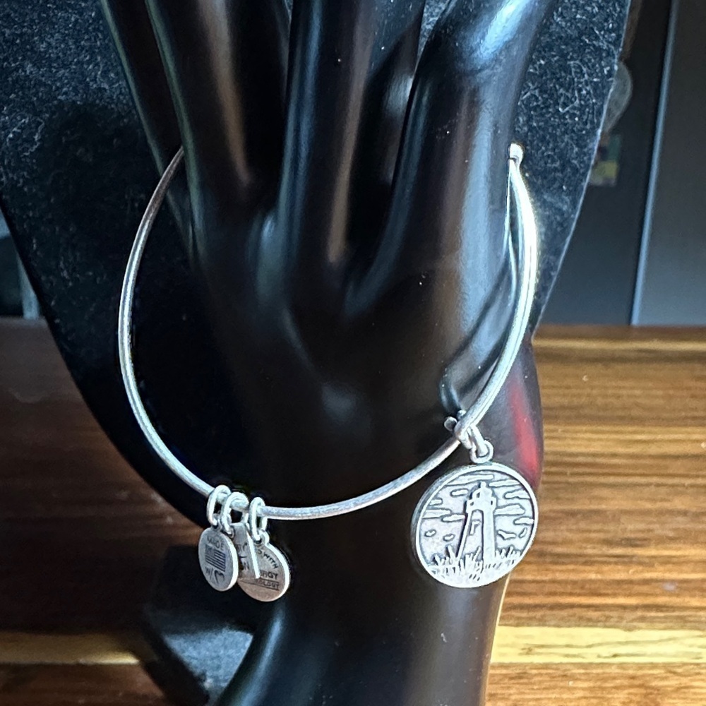 Alex and Ani Silver Charm Bracelet with Lighthouse. Vintage